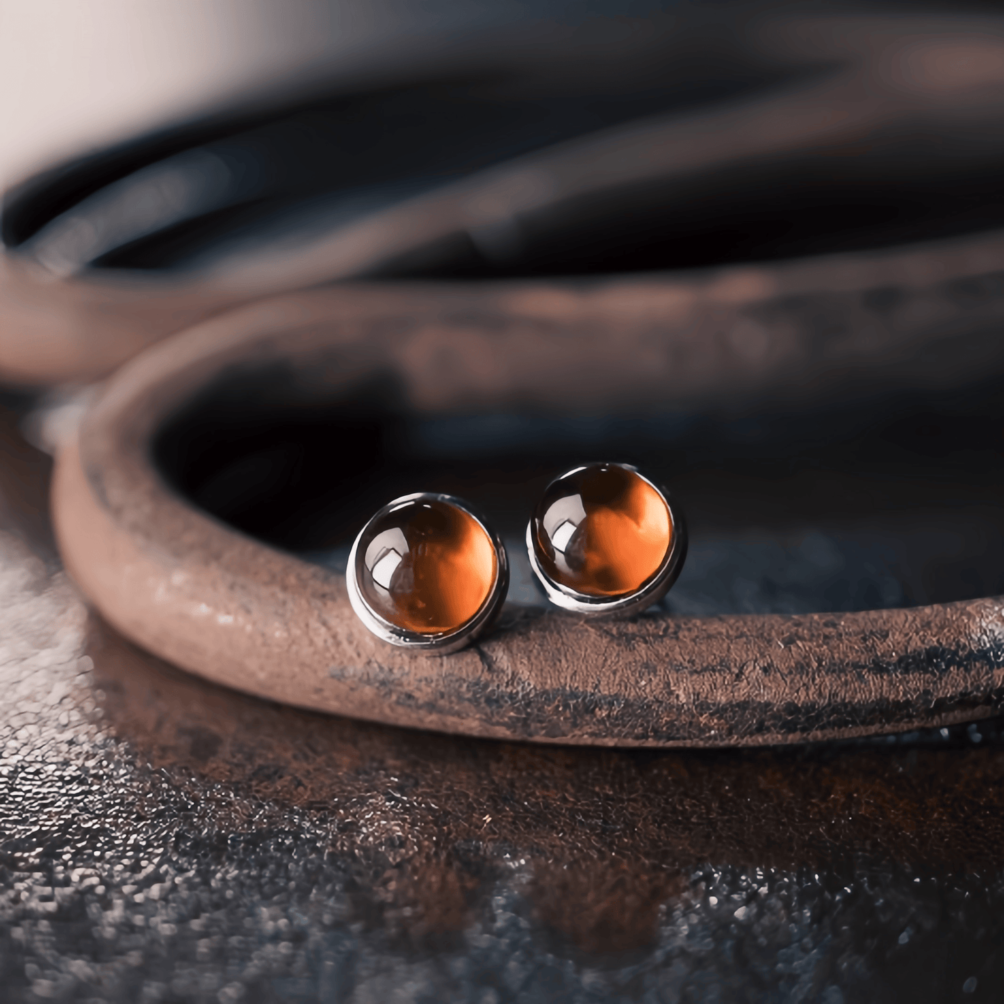 Energy Luxury Artisan Garnet Stud Earrings – Handcrafted & Symbolic Jewelry
