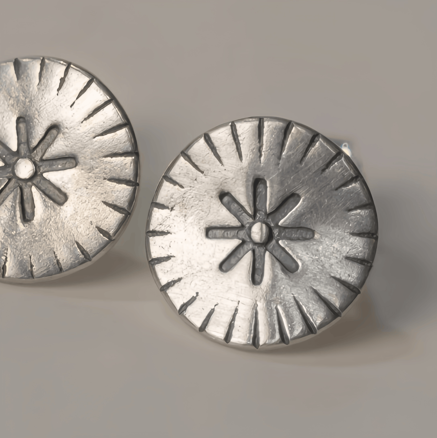 Energy Luxury Artisan Minimalist 925 Silver Stud Earrings – Handcrafted & Unique Style