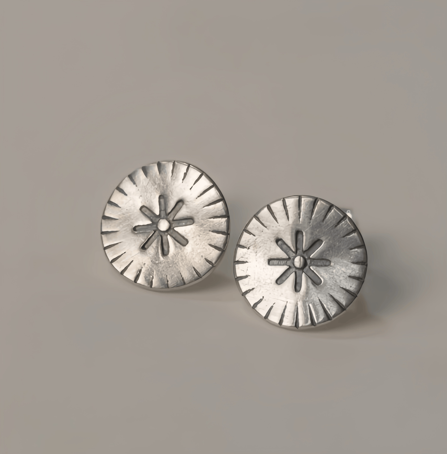 Energy Luxury Artisan Minimalist 925 Silver Stud Earrings – Handcrafted & Unique Style
