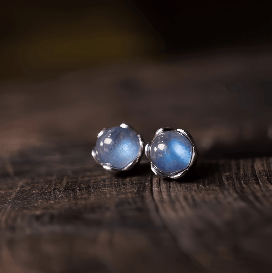 Energy Luxury Artisan Minimalist Moonstone Earrings – Handcrafted & Elegant