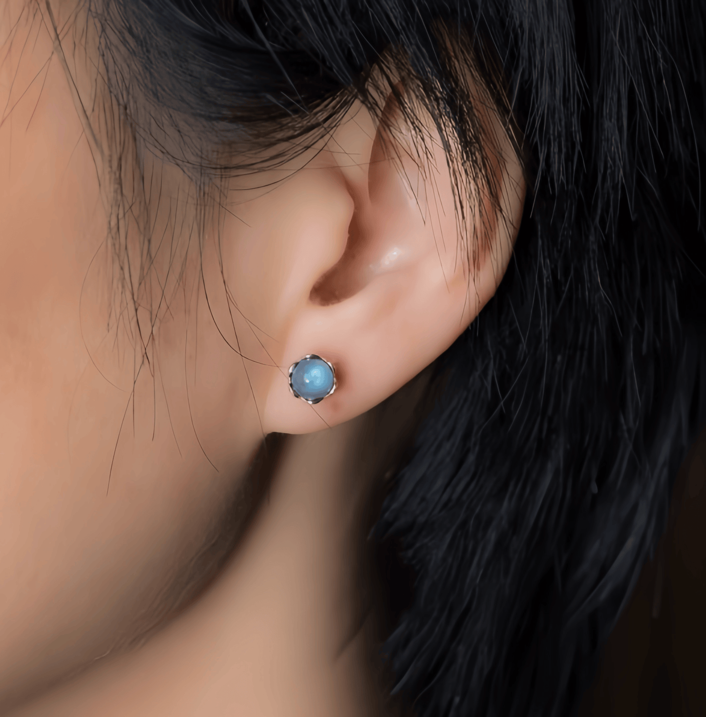 Energy Luxury Artisan Minimalist Moonstone Earrings – Handcrafted & Elegant
