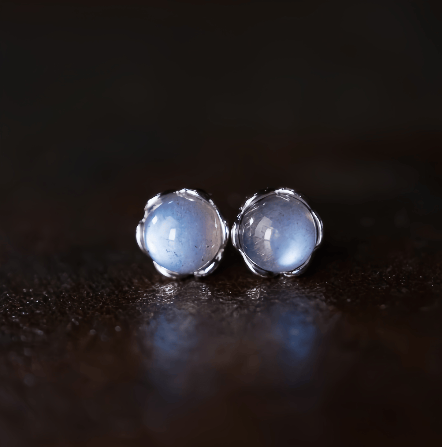 Energy Luxury Artisan Minimalist Moonstone Earrings – Handcrafted & Elegant