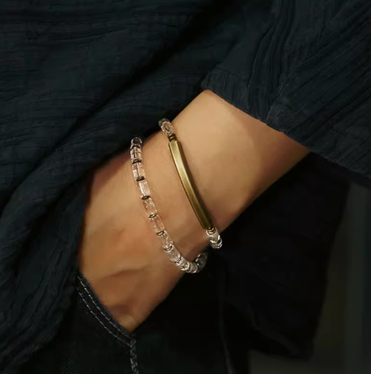 Energy Luxury Artisan White Crystal Bracelet – Handcrafted & Rare Jewelry