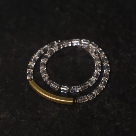 Energy Luxury Artisan White Crystal Bracelet – Handcrafted & Rare Jewelry