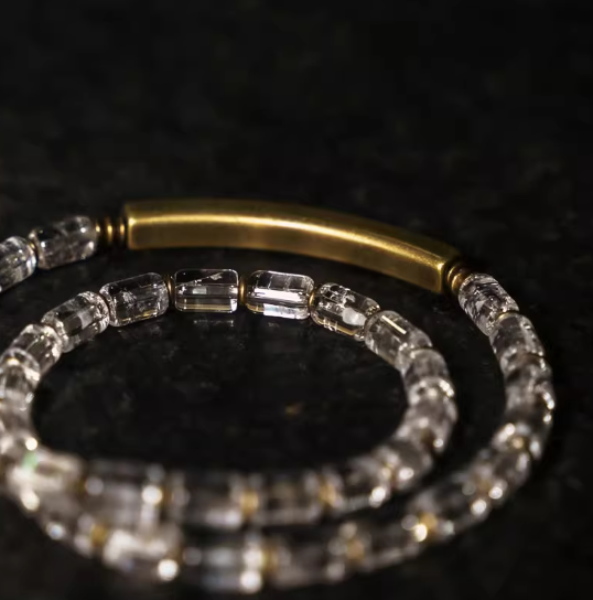 Energy Luxury Artisan White Crystal Bracelet – Handcrafted & Rare Jewelry