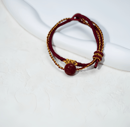 Energy Luxury Auspicious Joy – Cinnabar Handwoven Bracelet