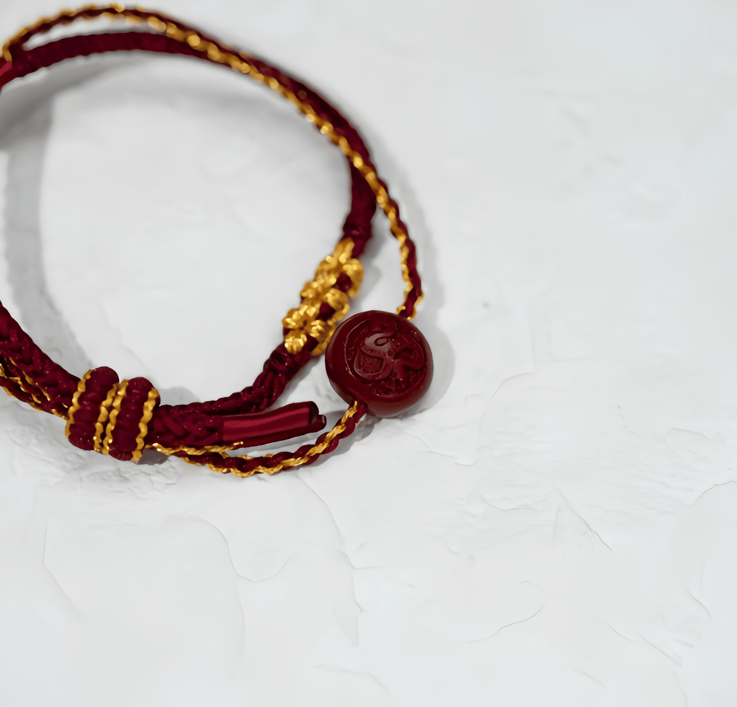 Energy Luxury Auspicious Joy – Cinnabar Handwoven Bracelet