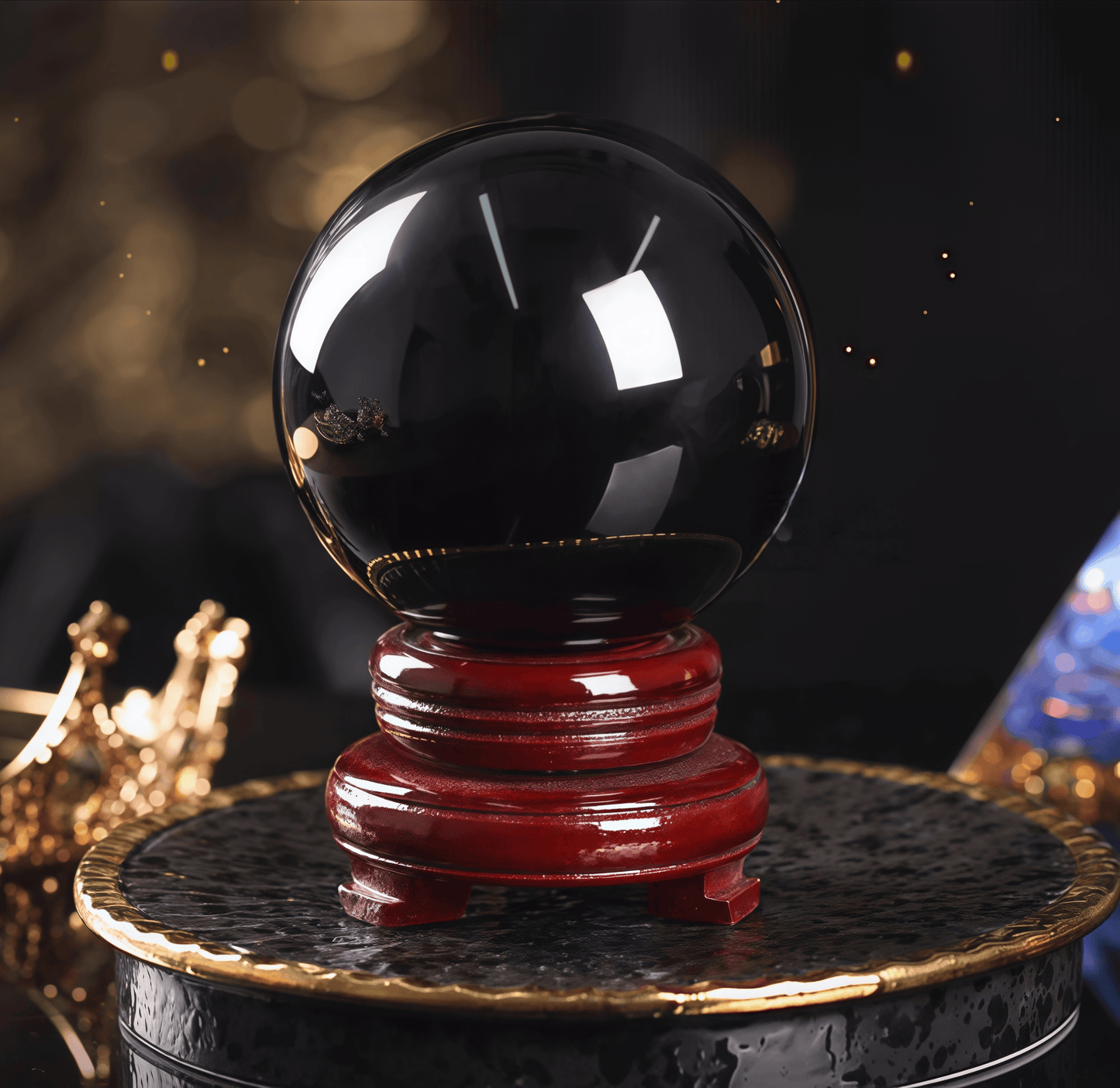 Black Obsidian Crystal Sphere