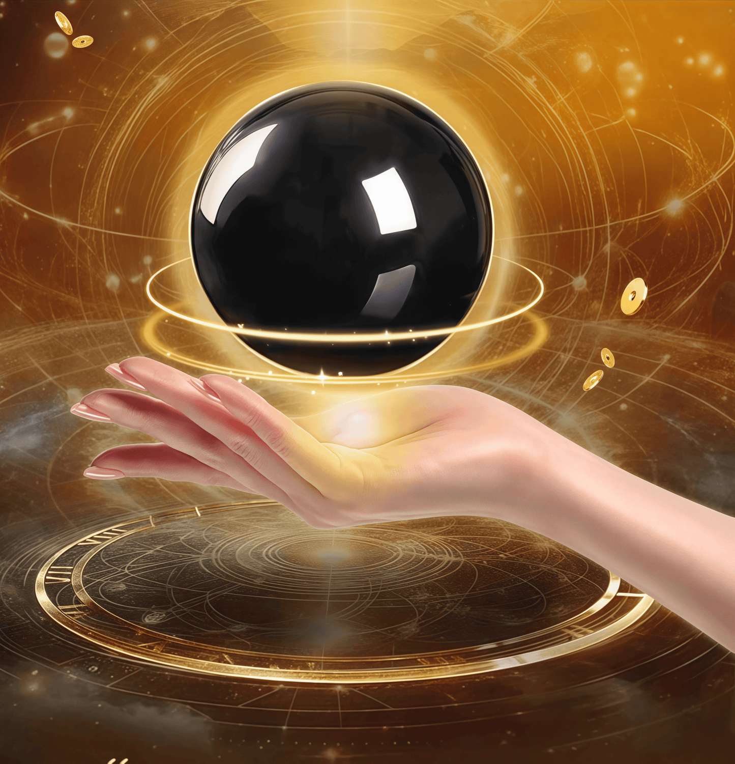 Black Obsidian Crystal Sphere