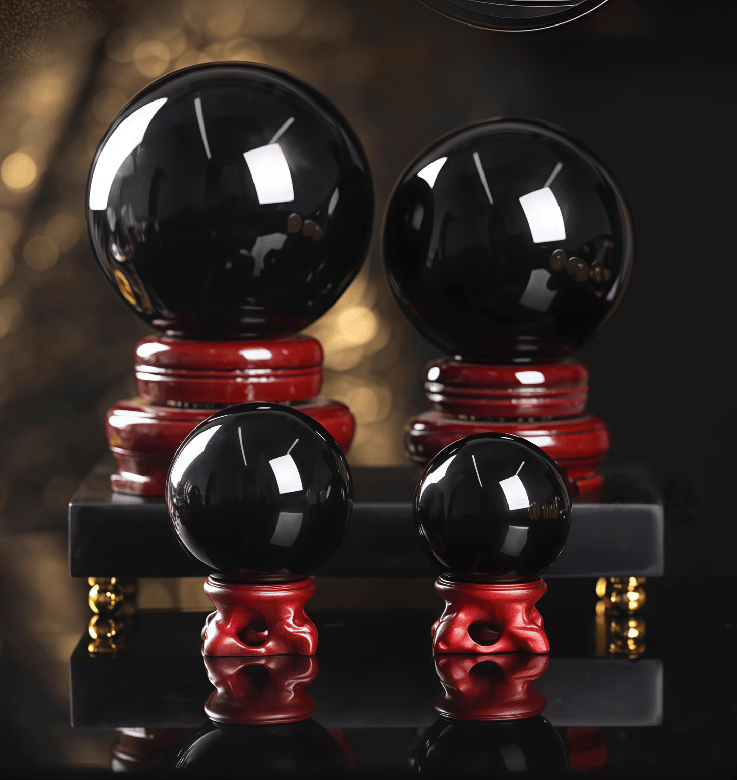 Black Obsidian Crystal Sphere