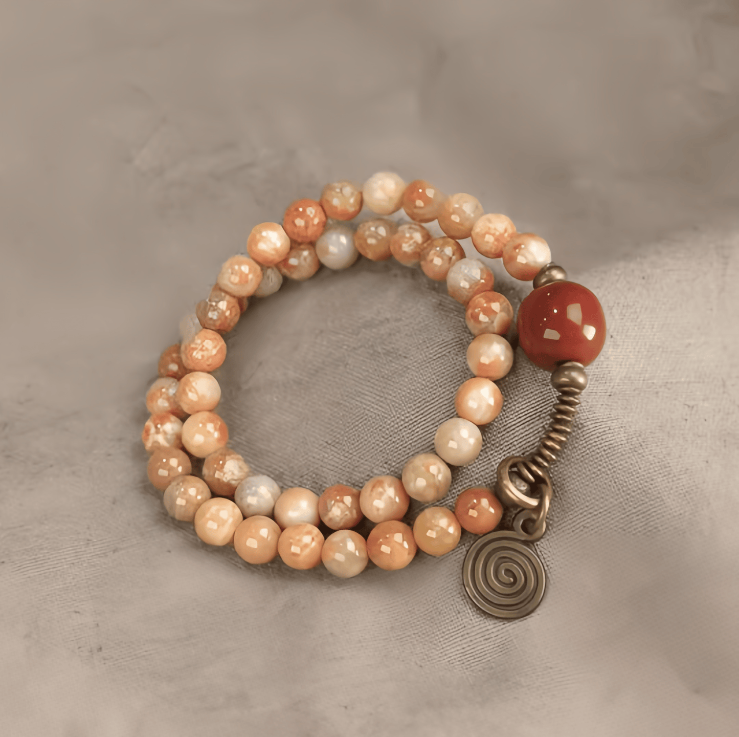 Energy Luxury Double-Layer Coral Bead Bracelet