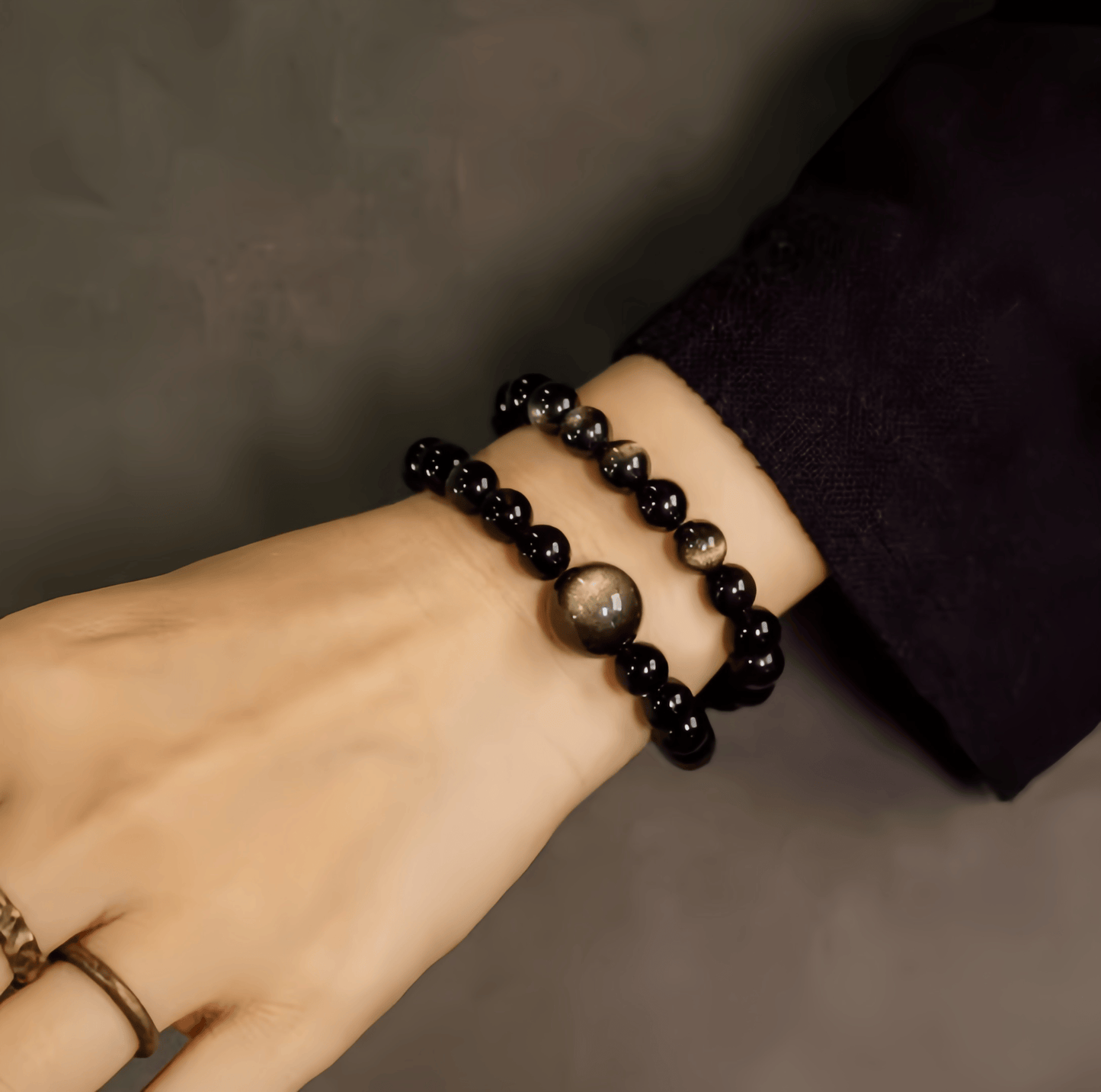 Energy Luxury Elegant Cat’s Eye Gold Obsidian Bracelet