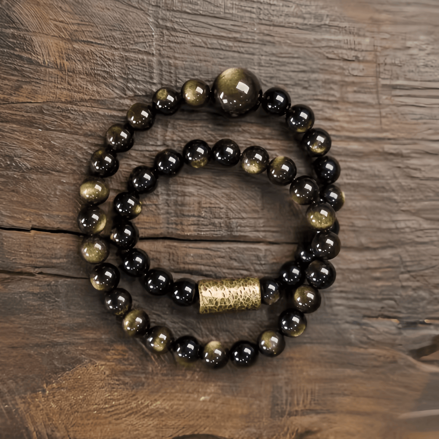 Energy Luxury Elegant Cat’s Eye Gold Obsidian Bracelet