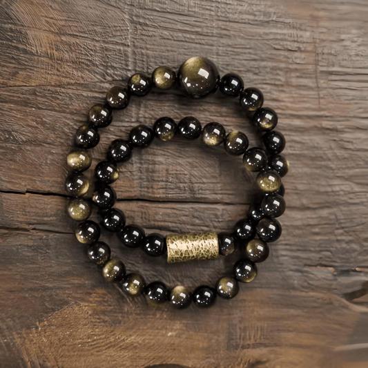 Energy Luxury Elegant Cat’s Eye Gold Obsidian Bracelet
