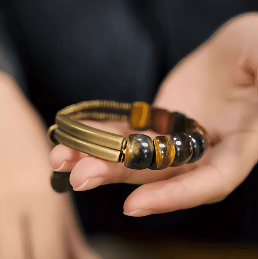 Energy Luxury Handcrafted Cat’s Eye Double-Layer Bracelet