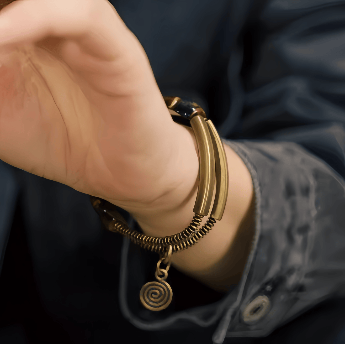 Energy Luxury Handcrafted Cat’s Eye Double-Layer Bracelet