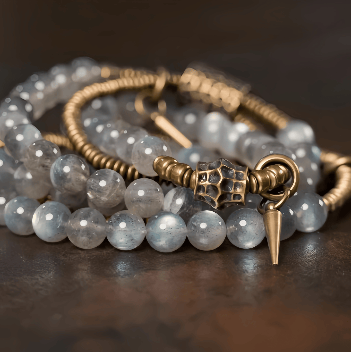 Energy Luxury Handcrafted Gray Moonstone Bracelet
