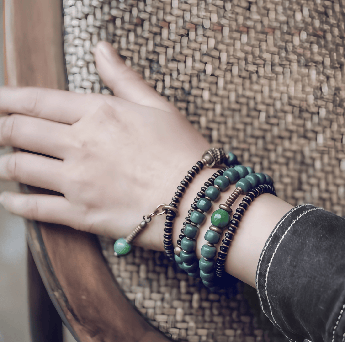 Energy Luxury Handcrafted Green Bodhi Root Bracelet
