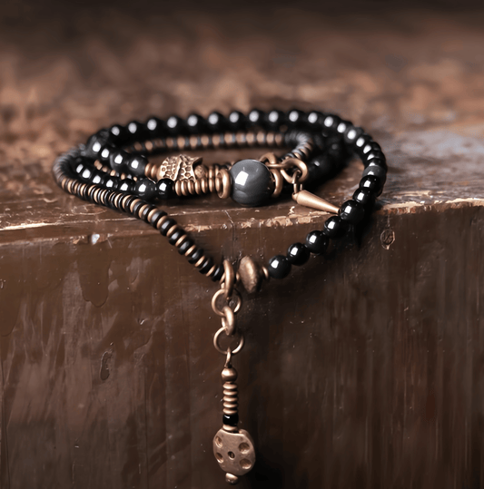 Energy Luxury Handcrafted Multi-Strand Obsidian Bracelet
