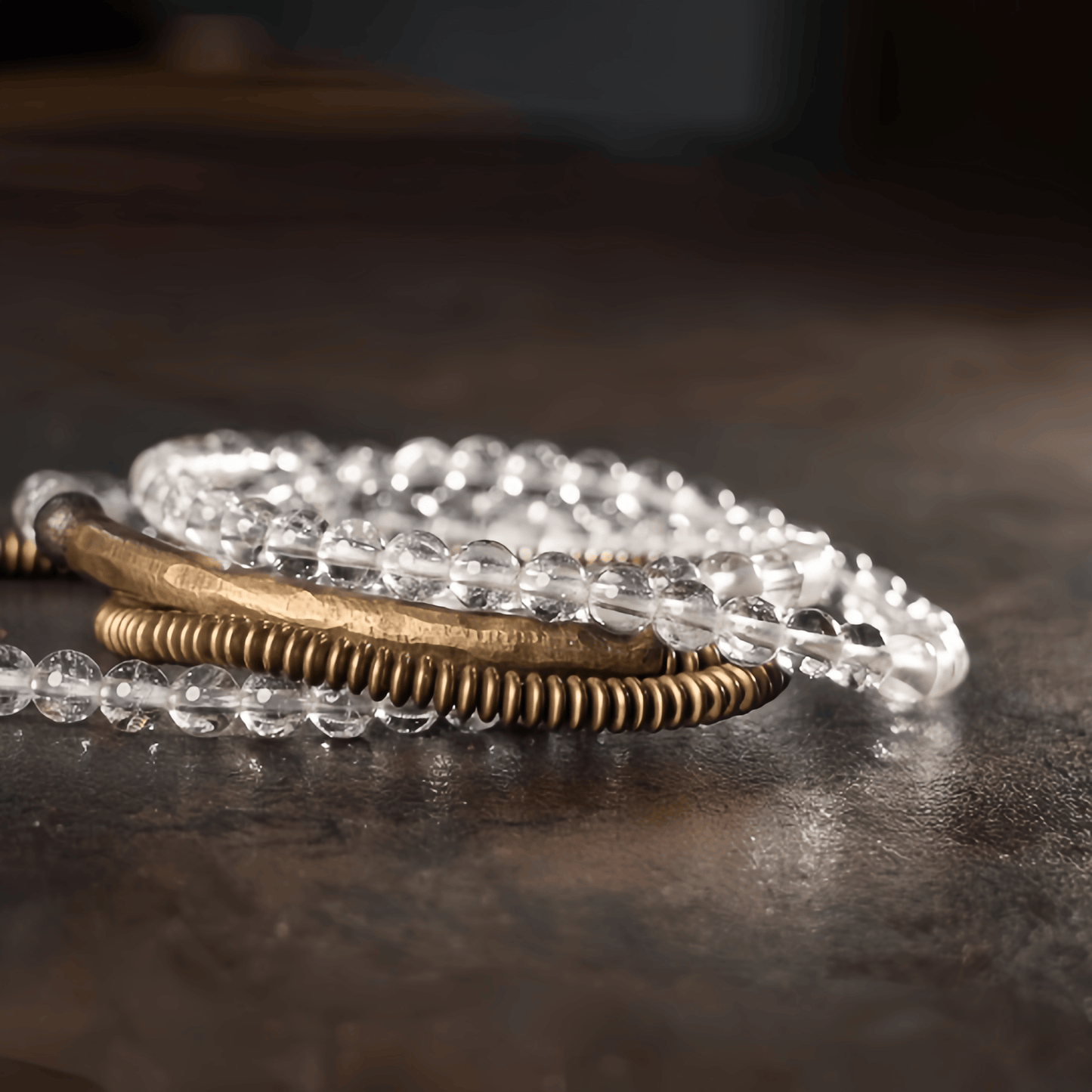 Energy Luxury Handcrafted Multi-Strand White Crystal Bracelet