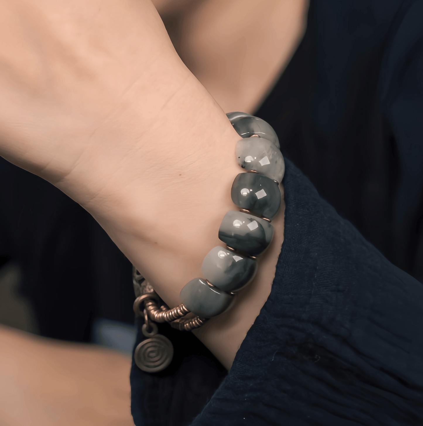 Energy Luxury Handcrafted Original Tianshan Jade Bracelet – Unique & Artisan Design