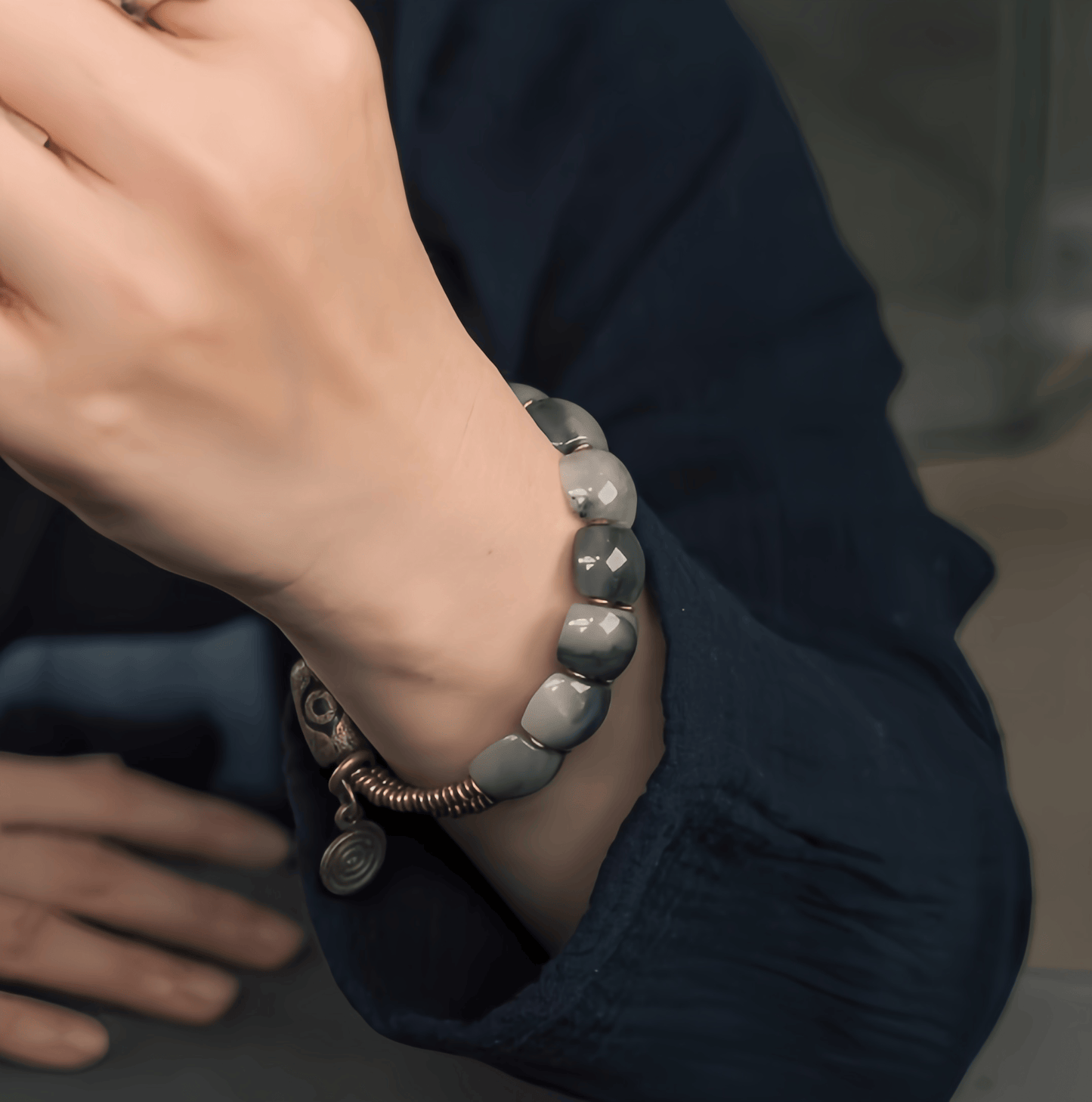 Energy Luxury Handcrafted Original Tianshan Jade Bracelet – Unique & Artisan Design