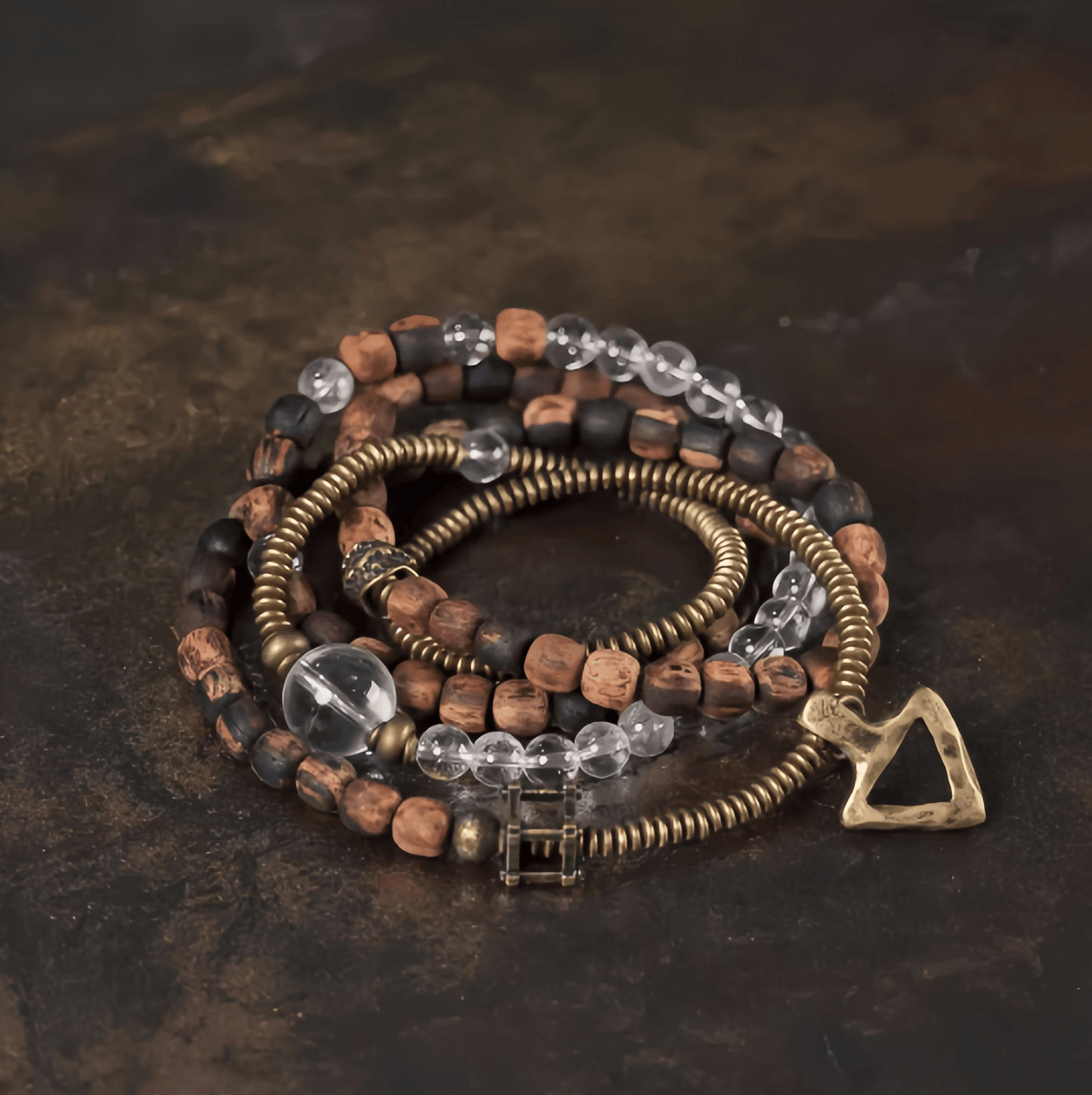 Energy Luxury Handcrafted Retro Agarwood & Crystal Bracelet