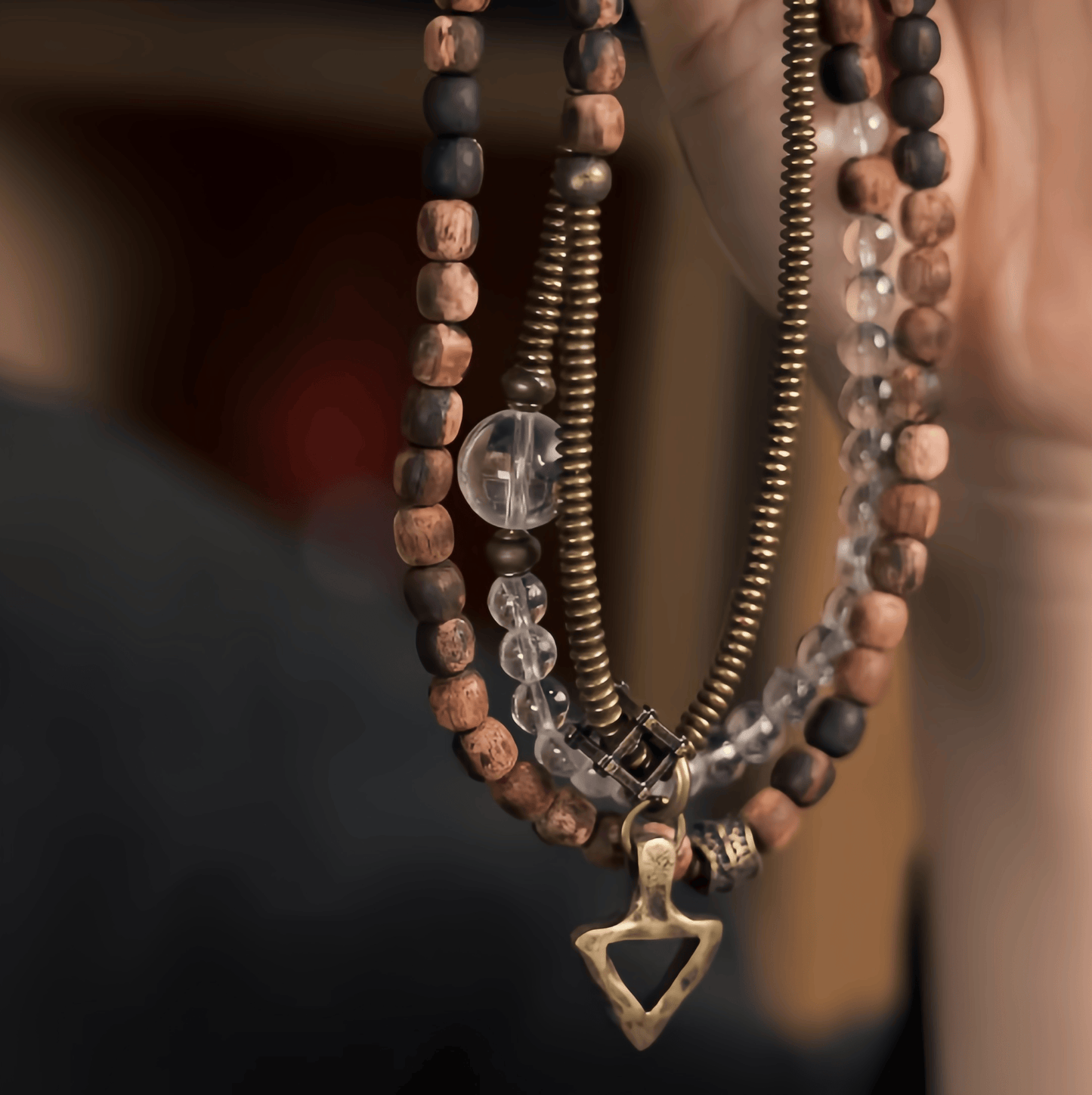 Energy Luxury Handcrafted Retro Agarwood & Crystal Bracelet