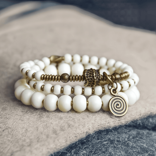 Energy Luxury Handcrafted Retro Brass Bead Bracelet