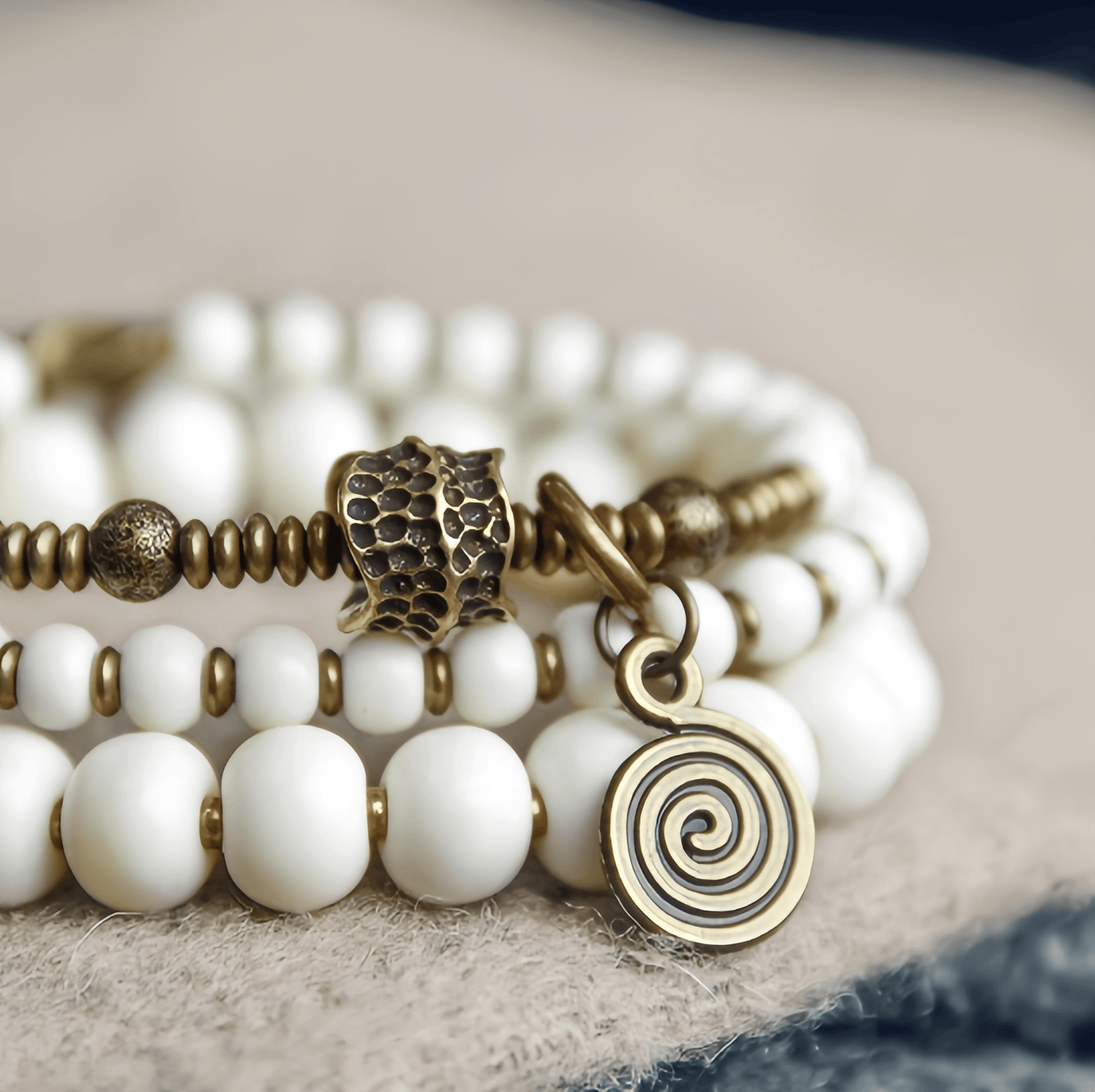 Energy Luxury Handcrafted Retro Brass Bead Bracelet