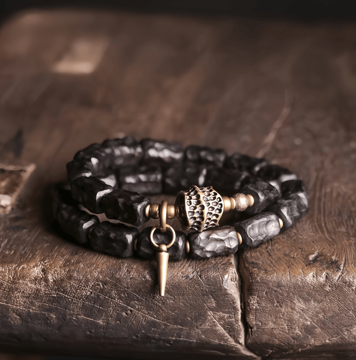 Energy Luxury Handcrafted Retro Ebony Bead Bracelet