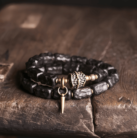 Energy Luxury Handcrafted Retro Ebony Bead Bracelet