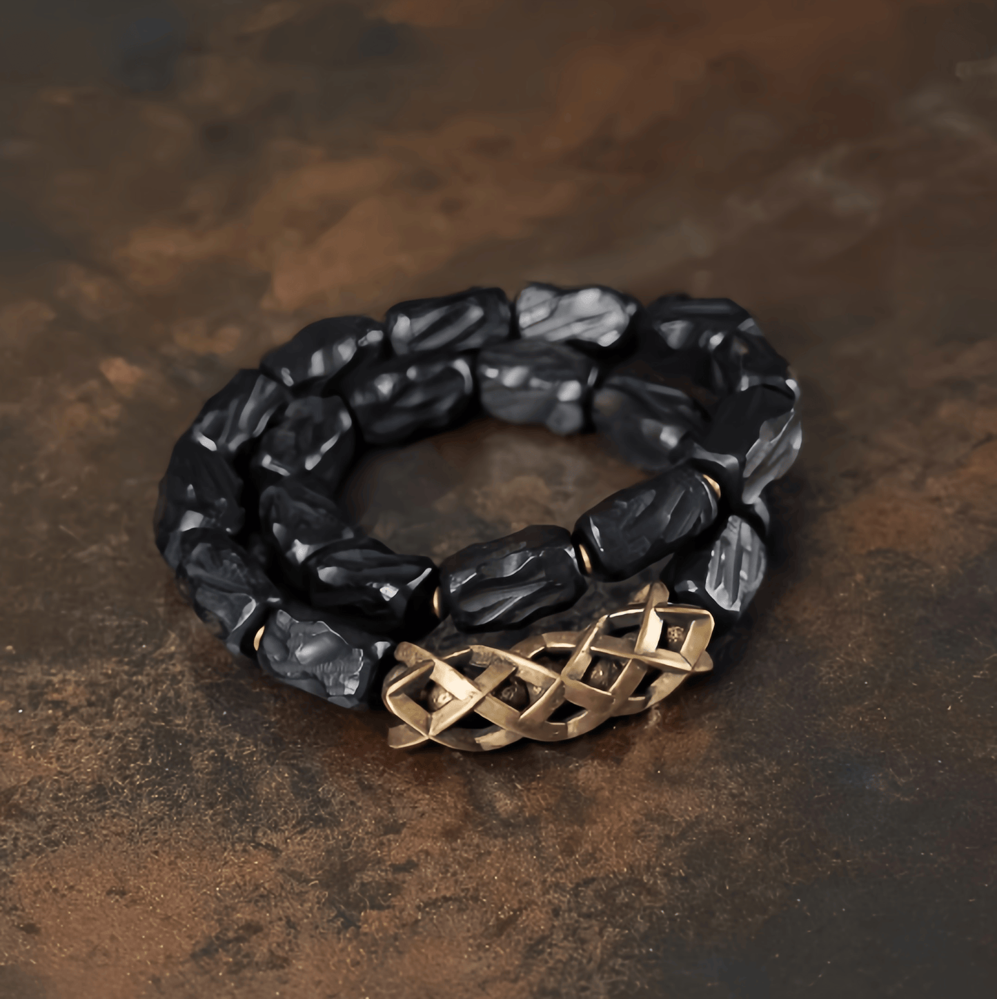 Energy Luxury Handcrafted Retro Ebony Double-Strand Bracelet