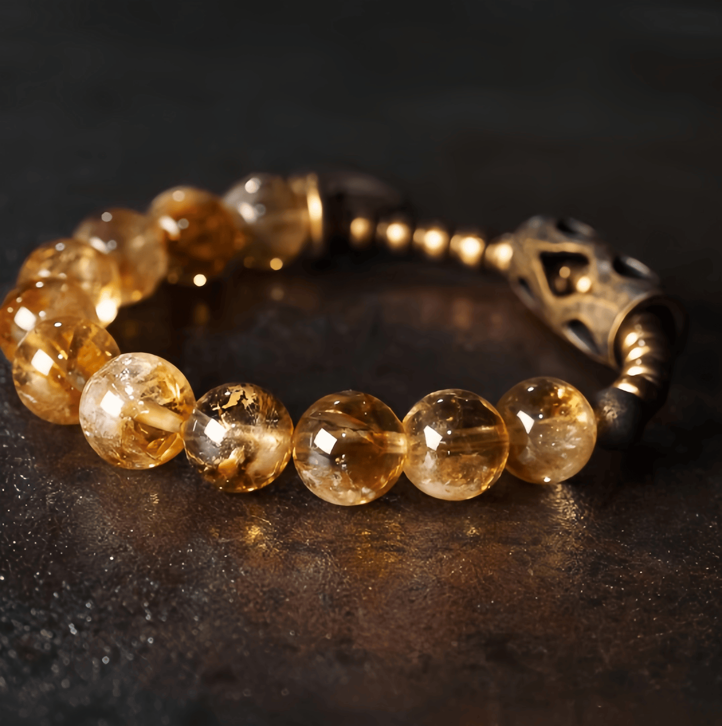Energy Luxury Handcrafted Retro Yellow Topaz Bracelet