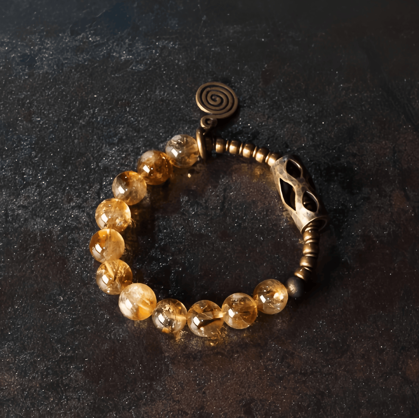 Energy Luxury Handcrafted Retro Yellow Topaz Bracelet