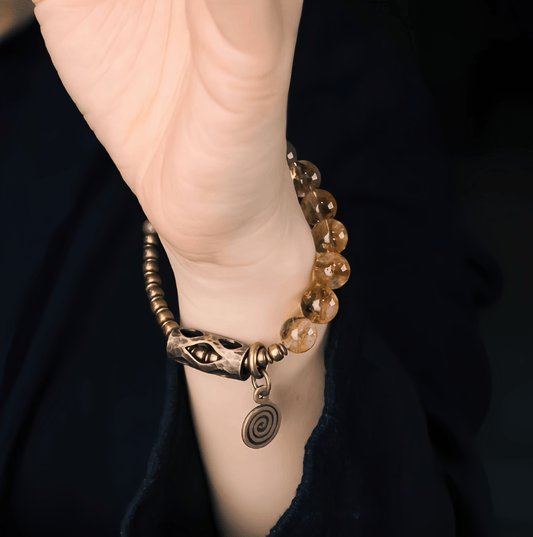 Energy Luxury Handcrafted Retro Yellow Topaz Bracelet