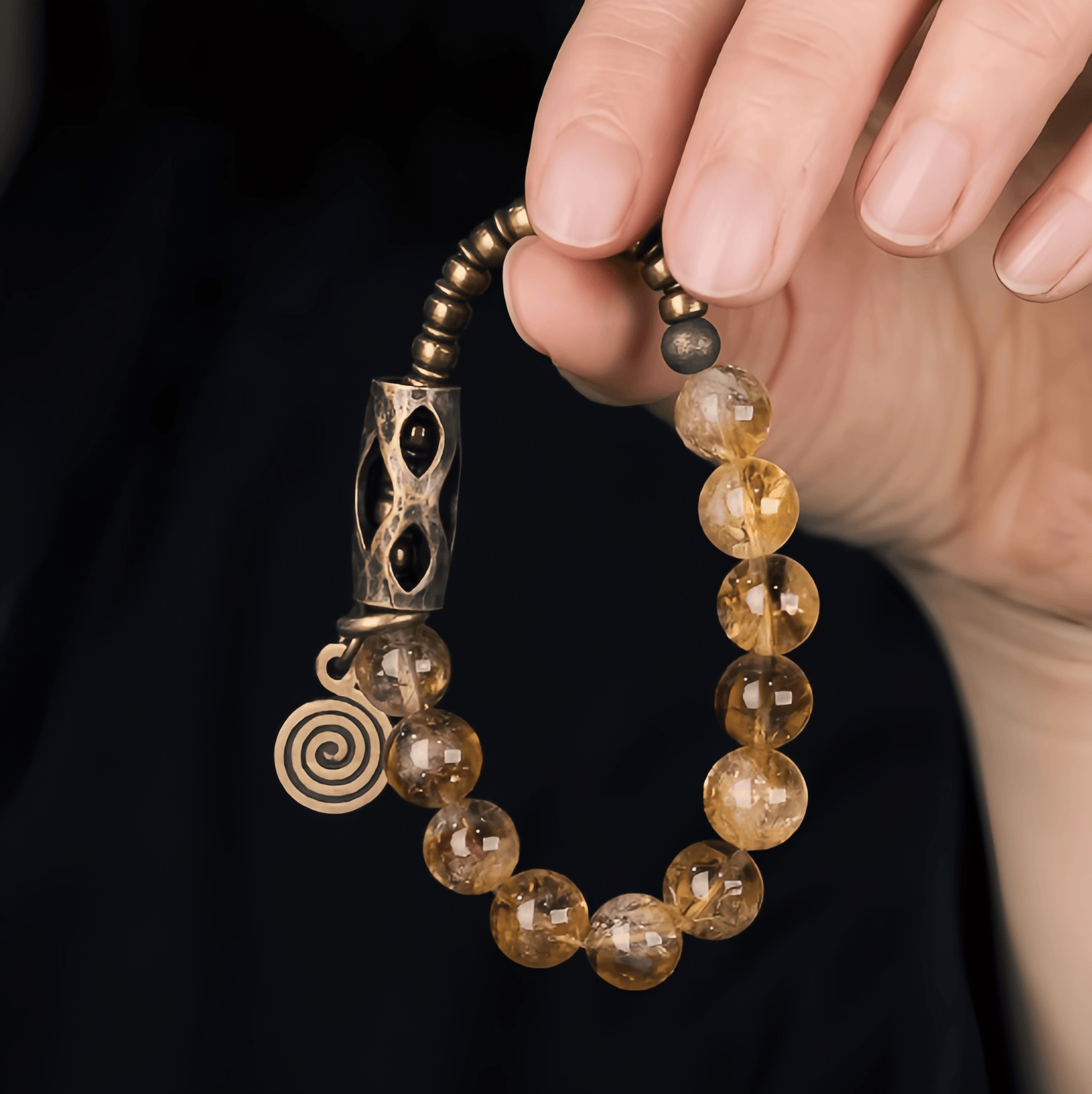 Energy Luxury Handcrafted Retro Yellow Topaz Bracelet