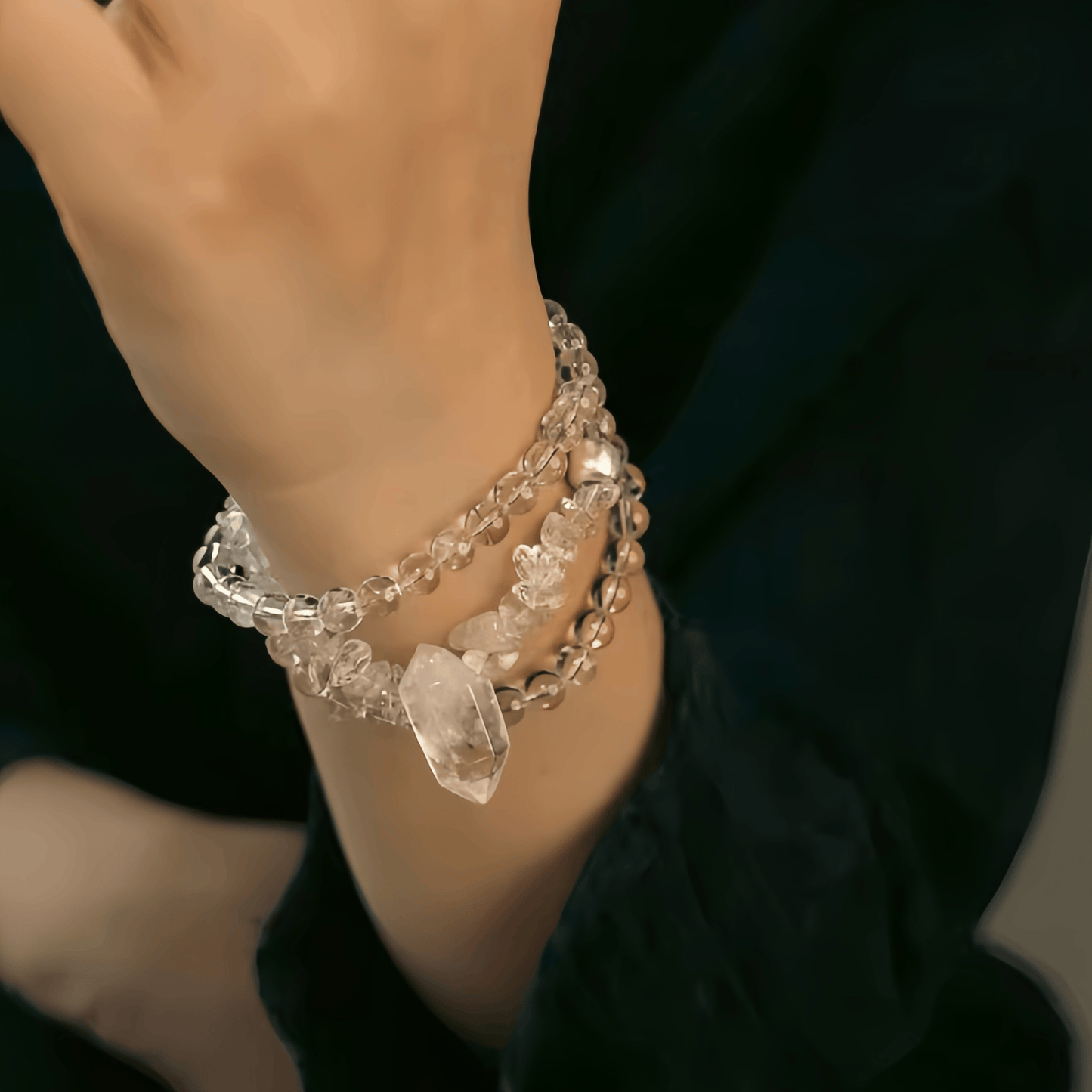 Energy Luxury Handcrafted White Crystal Bracelet