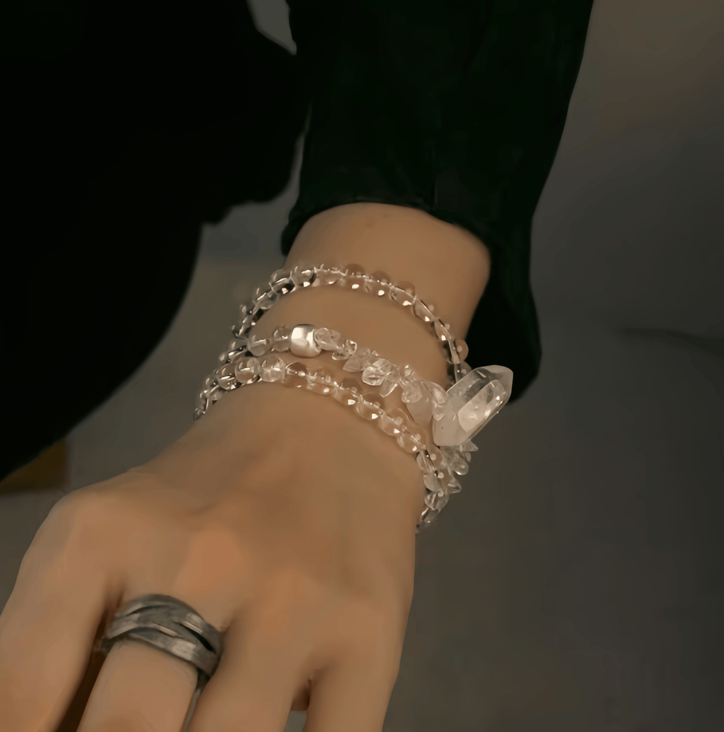 Energy Luxury Handcrafted White Crystal Bracelet