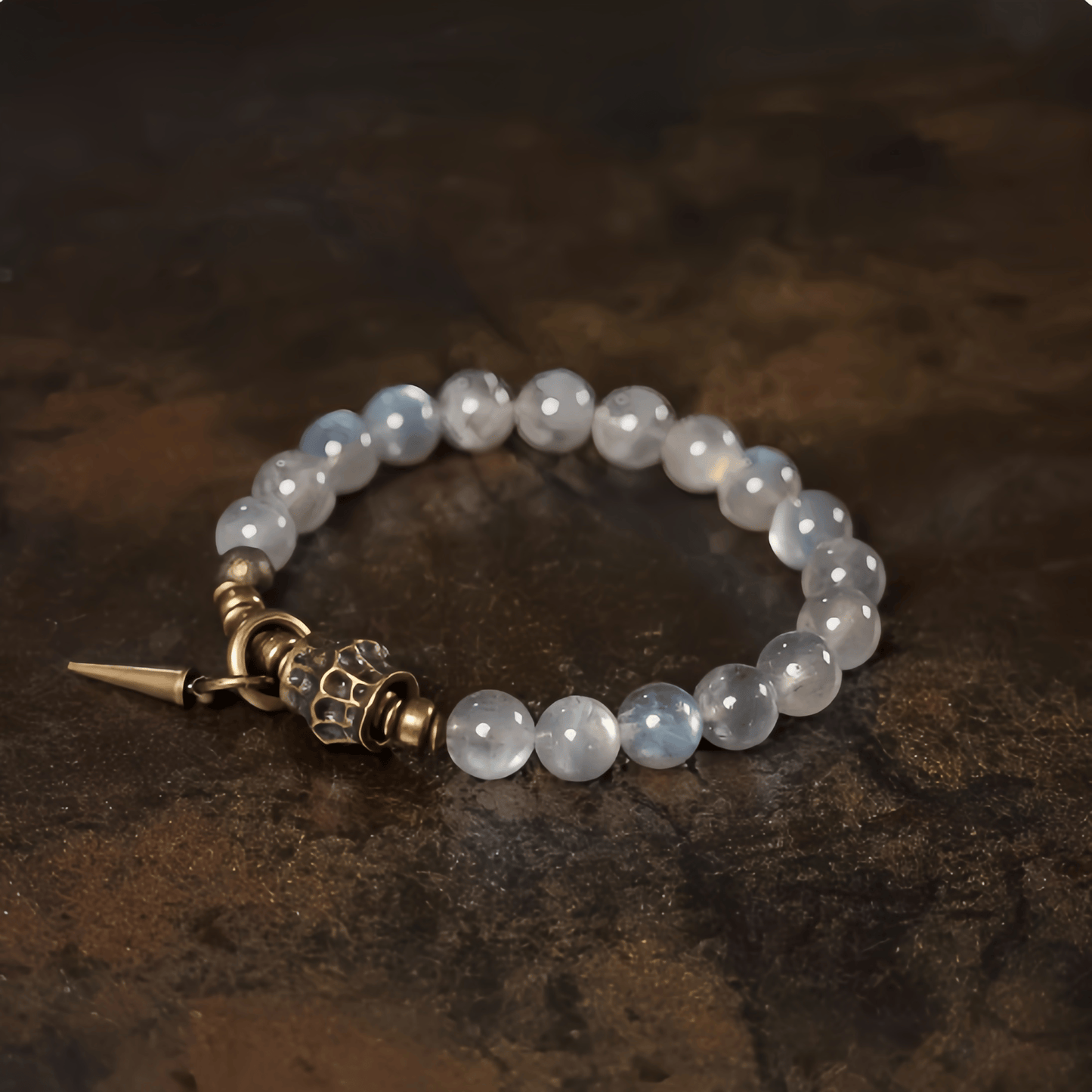 Energy Luxury Handcrafted Gray Moonstone Bracelet