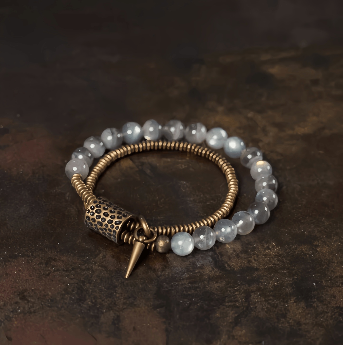 Energy Luxury Handcrafted Gray Moonstone Bracelet