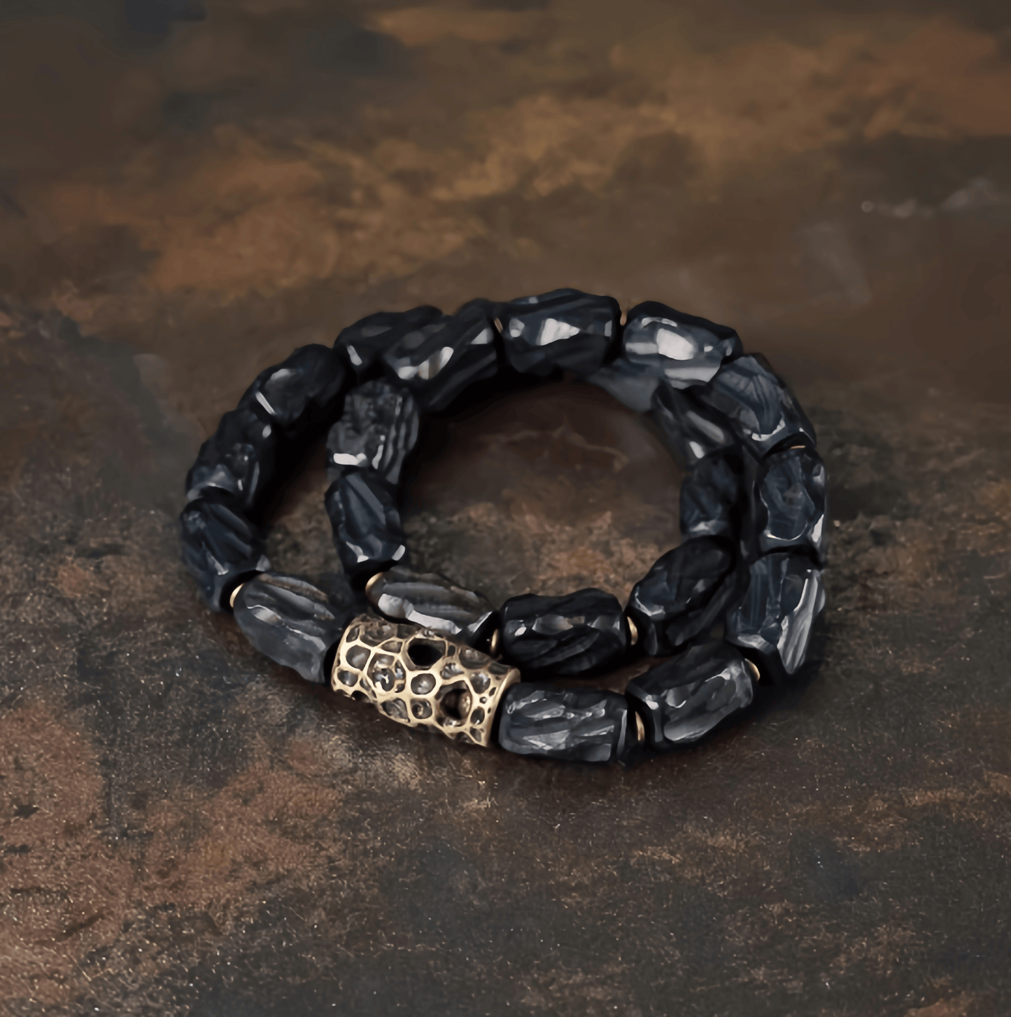 Energy Luxury Handcrafted Retro Ebony Double-Strand Bracelet