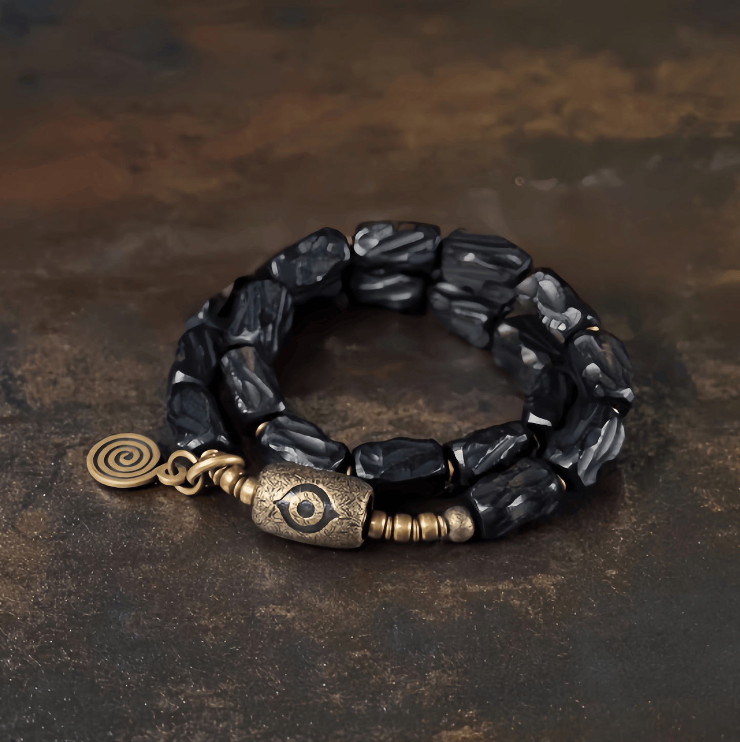Energy Luxury Handcrafted Retro Ebony Double-Strand Bracelet