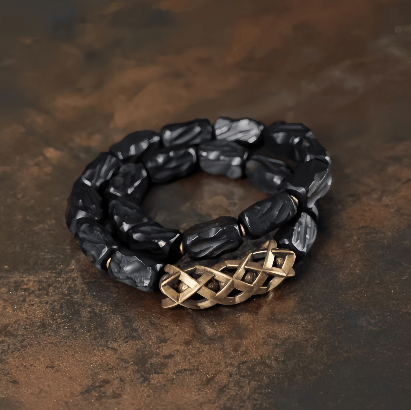 Energy Luxury Handcrafted Retro Ebony Double-Strand Bracelet