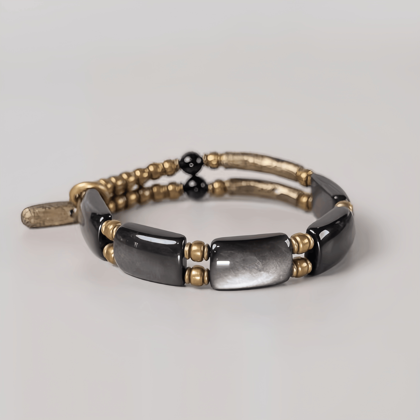 Energy Luxury Handcrafted Silver Obsidian Bracelet