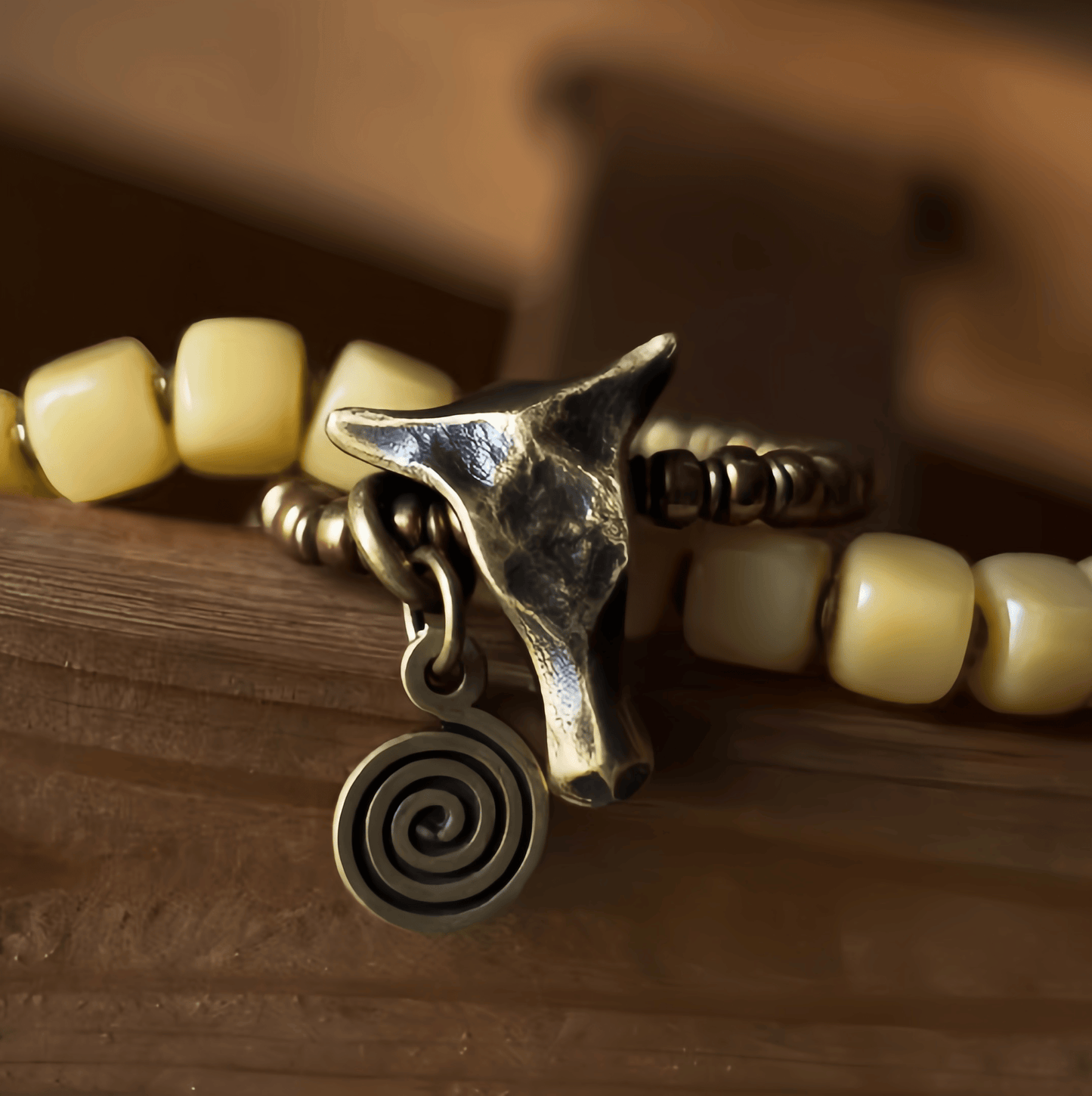 Energy Luxury Handcrafted Vintage Double-Wrap Bone Bracelet