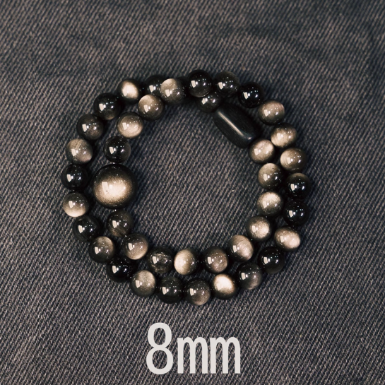Energy Luxury Handmade Silver Obsidian Cat Eye Bracelet – Matching Couple Artisan Wrist Jewelry