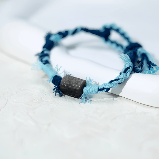 Energy Luxury Ink & Blue – Handcrafted Silver Obsidian Gemstone Bracelet