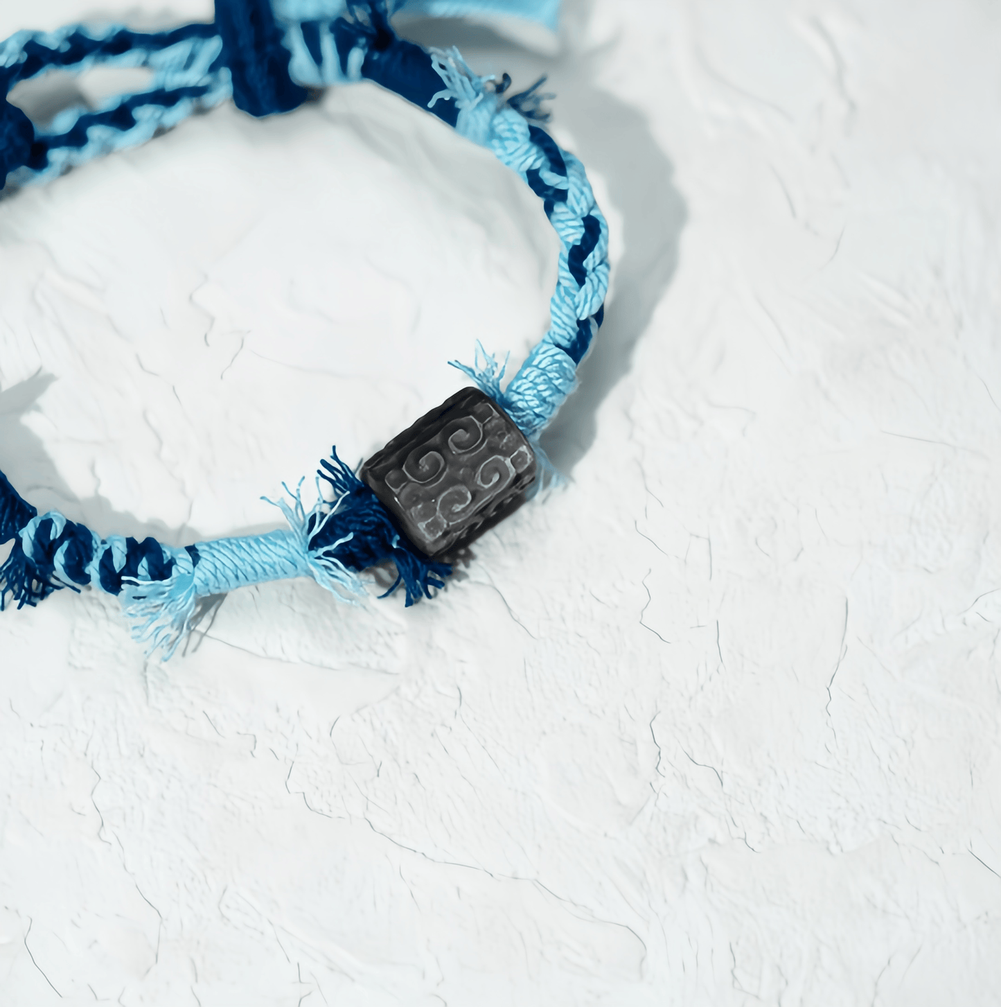 Energy Luxury Ink & Blue – Handcrafted Silver Obsidian Gemstone Bracelet