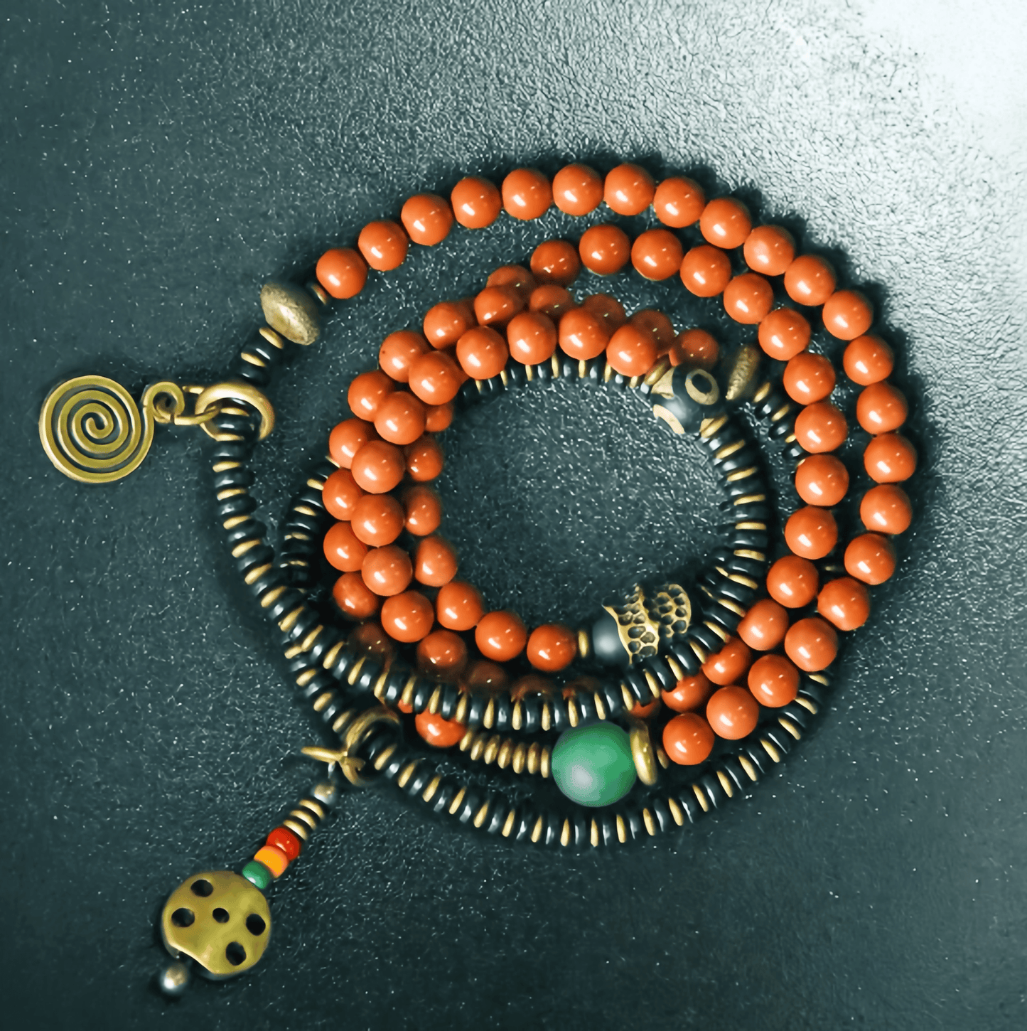 Energy Luxury Multi-Strand Red Stone Bracelet Featuring Sandalwood